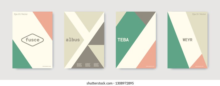 Minimal vector covers design. Geometric cover. Pastel, pink, green, white, bright colorful set graphic design. Shapes patterns. Triangle template. Cool minimal vector covers design. Business concept.