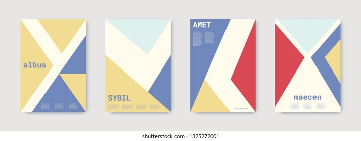 Minimal vector covers design. Geometric cover. Blue, pink, gold, white, bright colorful set graphic design. Shapes patterns. Triangle template. Cool minimal vector covers design. Business concept.