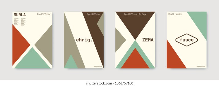 Minimal vector covers design. Geometric cover. Red, green, white, bright colorful set graphic design. Shapes patterns. Triangle template. Cool minimal vector covers design. Business concept.