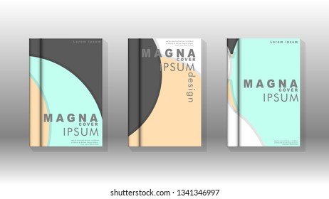 Minimal vector covers design. Round shapes composition . Eps10 vector template