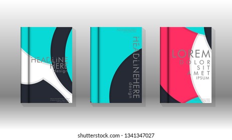 Minimal vector covers design. Round shapes composition . Eps10 vector template