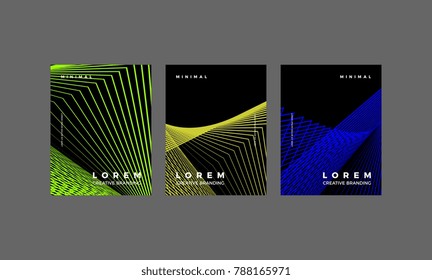 Minimal vector covers design template. Cool gradients for poster or banner. Future geometric shape in black background theme.