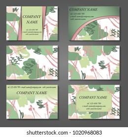 Minimal vector covers set. Artistic painted design set. Abstract pattern background. Eps10. Can be use for journal, composition, cover, book, certificate, card, flyer, visiting cards