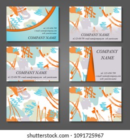 Minimal vector covers set. Artistic painted design set. Abstract pattern background. Eps10. Can be use for journal, composition, cover, book, certificate, card, flyer, visiting cards
