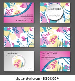 Minimal vector covers set. Artistic painted design set. Abstract pattern background. Eps10. Can be use for journal, composition, cover, book, certificate, card, flyer, visiting cards