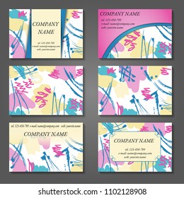 Minimal vector covers set. Artistic painted design set. Abstract pattern background. Eps10. Can be use for journal, composition, cover, book, certificate, card, flyer, visiting cards