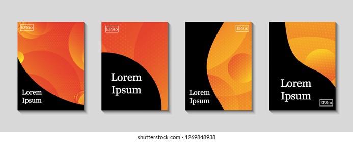 Minimal vector covers set. Future trendy  abstract gradient pattern geometric background. Dynamic shapes composition.  Eps10. Can be use for journal, composition, cover, book, certificate, card, flyer