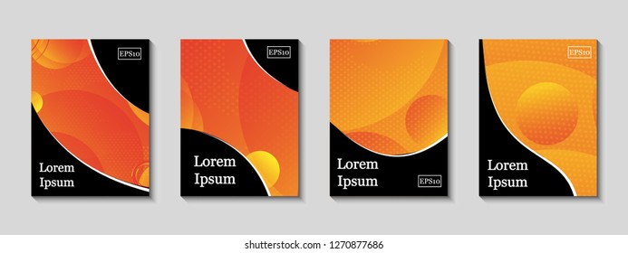 Conjunto de tampas de vetor mínimas. Fundo geométrico de padrão de gradiente abstrato na moda futura. Composição de formas dinâmicas.  Eps10 Pode ser usado para diário, composição, capa, livro, certificado, cartão, folheto