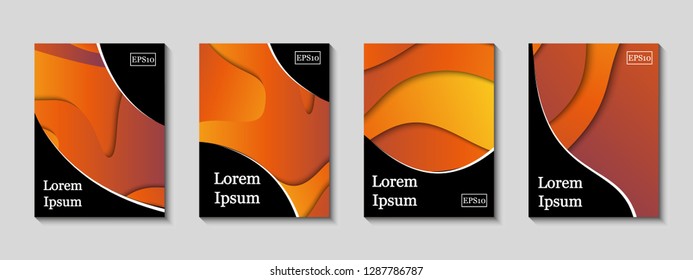 Minimal vector covers set. Future trendy abstract gradient pattern geometric background. Dynamic shapes composition. Eps10. Can be use for journal, composition, cover, book, certificate, card, flyer