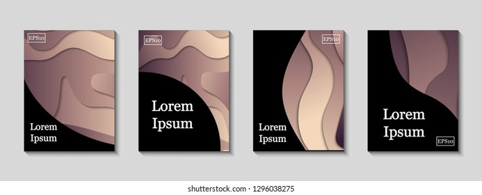 Minimal vector covers set. Future trendy abstract gradient pattern geometric background. Dynamic shapes composition. Eps10. Can be use for journal, composition, cover, book, certificate, card, flyer