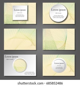 Minimal vector covers set. Future geometric line design set. Abstract gradient pattern background. Eps10. Can be use for journal, composition, cover, book, certificate, card, flyer