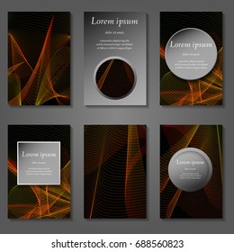 Minimal vector covers set. Future geometric line design set. Abstract gradient pattern background. Eps10. Can be use for journal, composition, cover, book, certificate, card, flyer