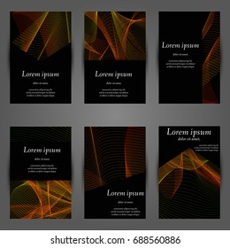 Minimal vector covers set. Future geometric line design set. Abstract gradient pattern background. Eps10. Can be use for journal, composition, cover, book, certificate, card, flyer