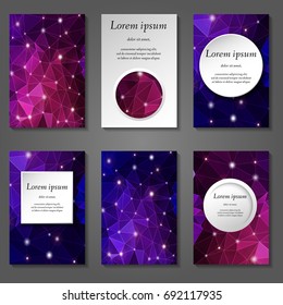 Minimal vector covers set. Future geometric line design set. Abstract gradient pattern background. Eps10. Can be use for journal, composition, cover, book, certificate, card, flyer