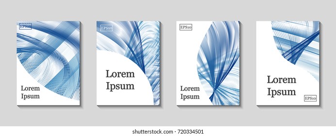 Minimal vector covers set. Future geometric line design set. Abstract gradient pattern background. Eps10. Can be use for journal, composition, cover, book, certificate, card, flyer