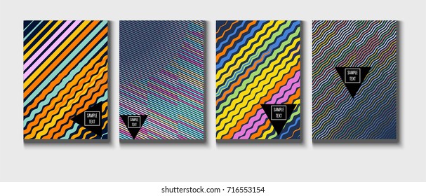 Minimal vector covers set. Modern A4 cover design. Gradient glow poster template, geometric halftone banner. Futuristic neon gradient glitch background, minimal covers abstract shapes, hipster pattern