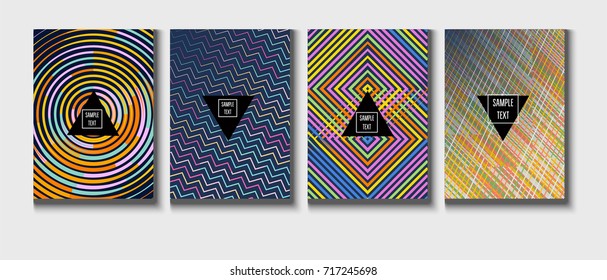 Minimal vector covers set. Modern A4 cover design. Gradient glow poster template, geometric halftone banner. Futuristic neon gradient glitch background, minimal covers abstract shapes, hipster pattern