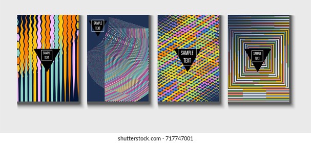 Minimal vector covers set. Modern A4 cover design. Gradient glow poster template, geometric halftone banner. Futuristic neon gradient glitch background, minimal covers abstract shapes, hipster pattern