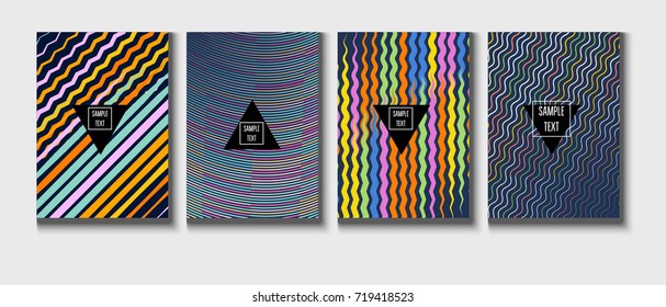 Minimal vector covers set. Modern A4 cover design. Gradient glow poster template, geometric halftone banner. Futuristic neon gradient glitch background, minimal covers abstract shapes, hipster pattern