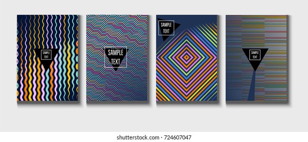 Minimal vector covers set. Modern A4 cover design. Gradient glow poster template, geometric halftone banner. Futuristic neon gradient glitch background, minimal covers abstract shapes, hipster pattern