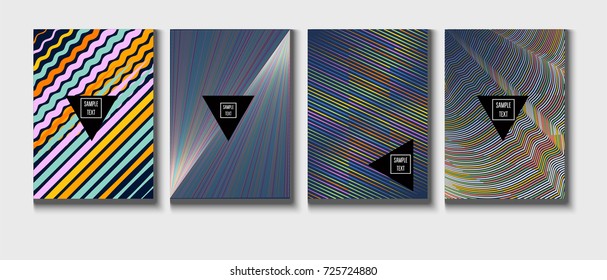 Minimal vector covers set. Modern A4 cover design. Gradient glow poster template, geometric halftone banner. Futuristic neon gradient glitch background, minimal covers abstract shapes, hipster pattern