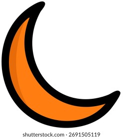 Minimal vector crescent moon design for muslim religious art
