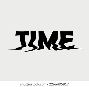 minimal vector design with melting time text, black on light background