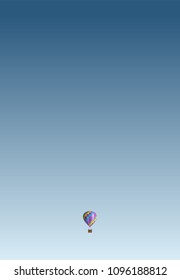 minimal vector design representing summer in the sky with air balloon