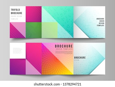 The minimal vector editable layout of square format covers design templates for trifold brochure, flyer, magazine. Abstract geometric pattern with colorful gradient business background.