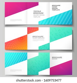 The minimal vector editable layout of square format covers design templates for trifold brochure, flyer, magazine. Abstract geometric pattern with colorful gradient business background.