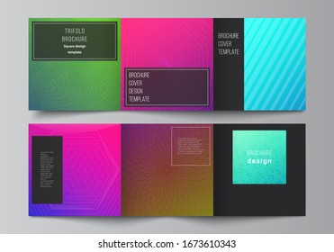 The minimal vector editable layout of square format covers design templates for trifold brochure, flyer, magazine. Abstract geometric pattern with colorful gradient business background.