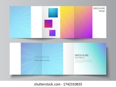 The minimal vector editable layout of square format covers design templates for trifold brochure, flyer, magazine. Abstract geometric pattern with colorful gradient business background.