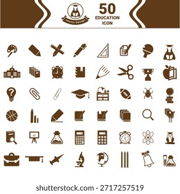 Minimal vector education iconset design
