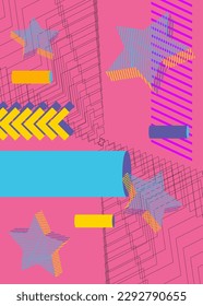 Minimale geometrische Vektordecke. Abstrakte geometrische grafische Abbildung. Farbiger, geschäftiger Hintergrund.
