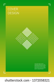 Minimal Vector Geometric Cover Design with Gradient and Abstract Lines and Figures for your Business. Mockup Design with Hologram, Gradient Effect for Dj Party.