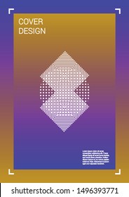 Minimal Vector Geometric Cover Design with Gradient and Abstract Lines and Figures for your Business. Template Design with Hologram, Gradient Effect for Performance.