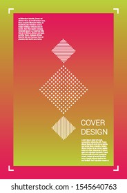 Minimal Vector Geometric Cover Design with Gradient and Abstract Lines and Figures for your Business. Mockup Design with Hologram, Gradient Effect for Branding.