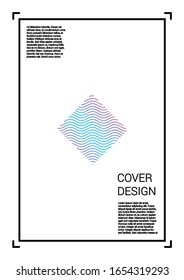 Minimal Vector Geometric Cover Design with Gradient and Abstract Lines and Figures for your Business. Flyer Design with Hologram, Gradient Effect for Dj Party.