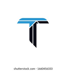 Minimal vector graphic alphabet symbol. Letter T logo.