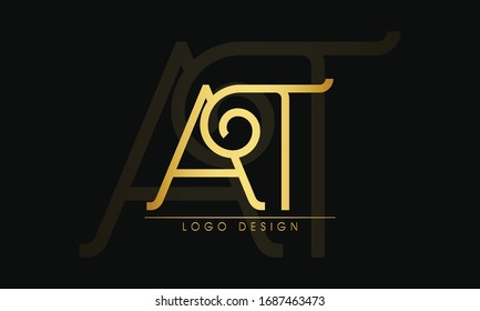 AT Minimal Vektorillustration Bildalphabetensymbol. Buchstabe TA Logo.
