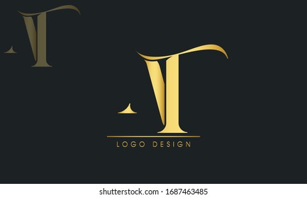 AT Minimal Vektorillustration Bildalphabetensymbol. Buchstabe TA Logo.
