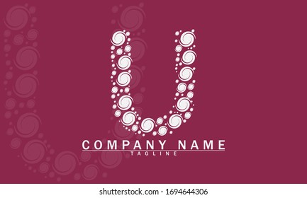 Minimal vector graphic alphabet symbol. Letter U logo.
