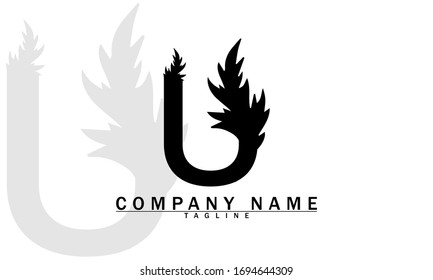 Minimal vector graphic alphabet symbol. Letter U logo.
