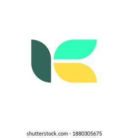 Minimal vector graphic alphabet symbol. Letter K logo.