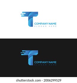 Minimal vector graphic alphabet symbol T letter logo