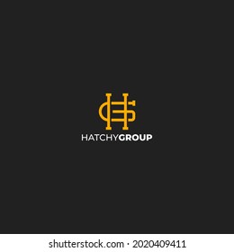 minimal vector graphic alphabet symbol template. initial letter HG logo.