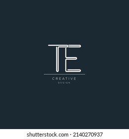 Minimal vector graphic alphabet symbol. Letter TE logo.