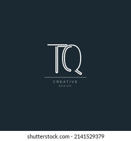 Minimal vector graphic alphabet symbol. Letter TQ logo.