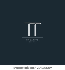 Símbolo mínimo del alfabeto gráfico vectorial. Logo de la carta TT.