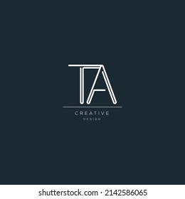 Minimal vector graphic alphabet symbol. Letter TA logo.